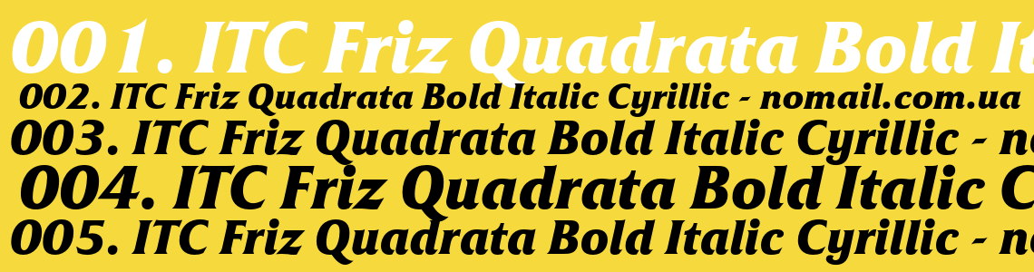 Шрифт ITC Friz Quadrata Bold Italic Cyrillic