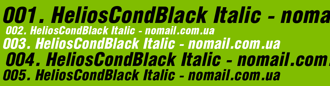 Шрифт HeliosCondBlack Italic