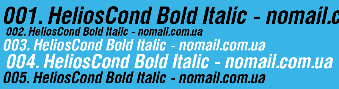 Шрифт HeliosCond Bold Italic