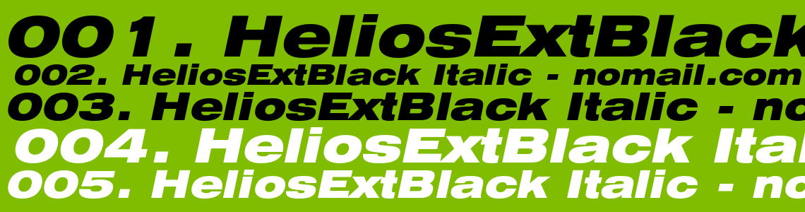 Шрифт HeliosExtBlack Italic