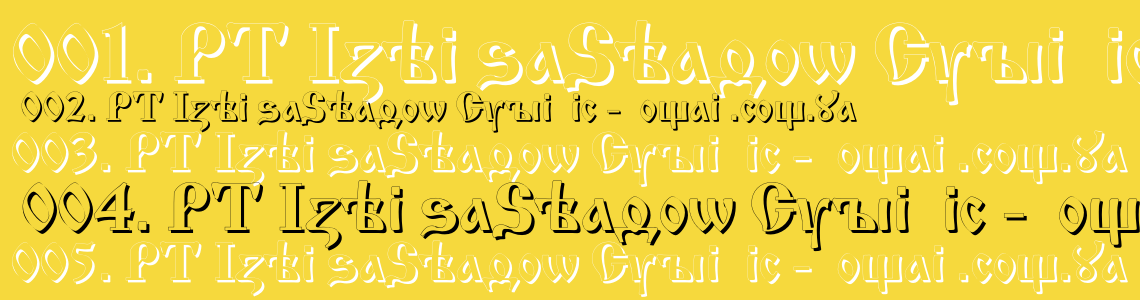 Шрифт PT IzhitsaShadow Cyrillic