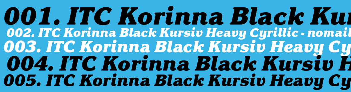 Шрифт ITC Korinna Black Kursiv Heavy Cyrillic