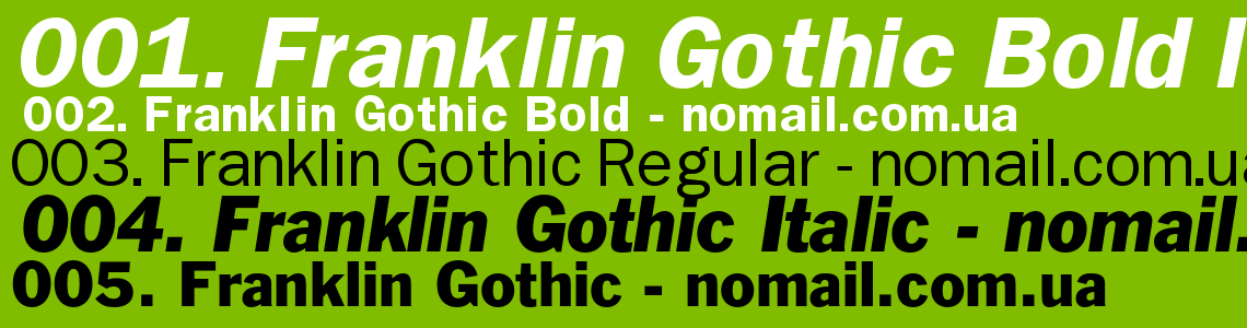 Шрифт Franklin Gothic