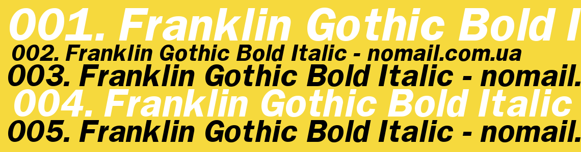 Шрифт Franklin Gothic Bold Italic