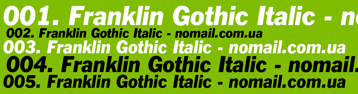 Шрифт Franklin Gothic Italic