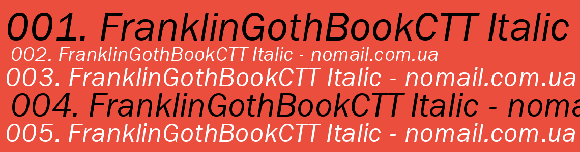 Шрифт FranklinGothBookCTT Italic