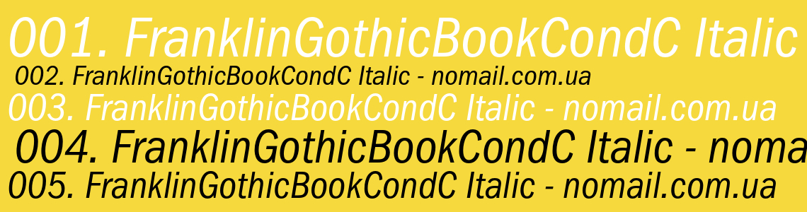 Шрифт FranklinGothicBookCondC Italic