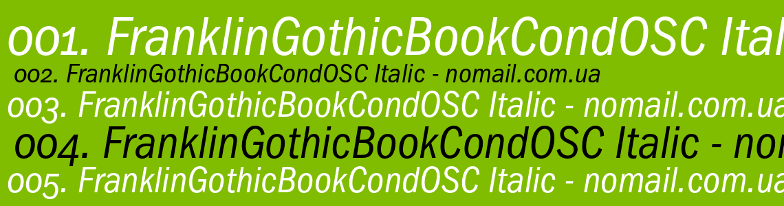 Шрифт FranklinGothicBookCondOSC Italic