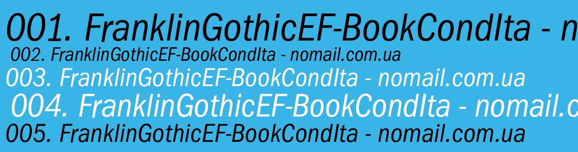 Шрифт FranklinGothicEF-BookCondIta