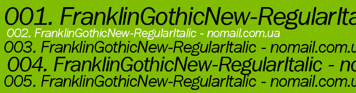 Шрифт FranklinGothicNew-RegularItalic