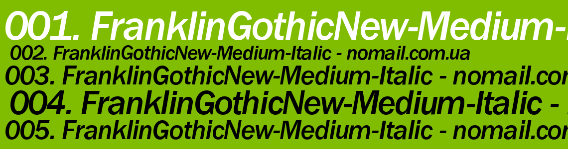 Шрифт FranklinGothicNew-Medium-Italic