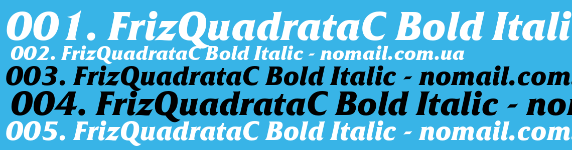 Шрифт FrizQuadrataC Bold Italic