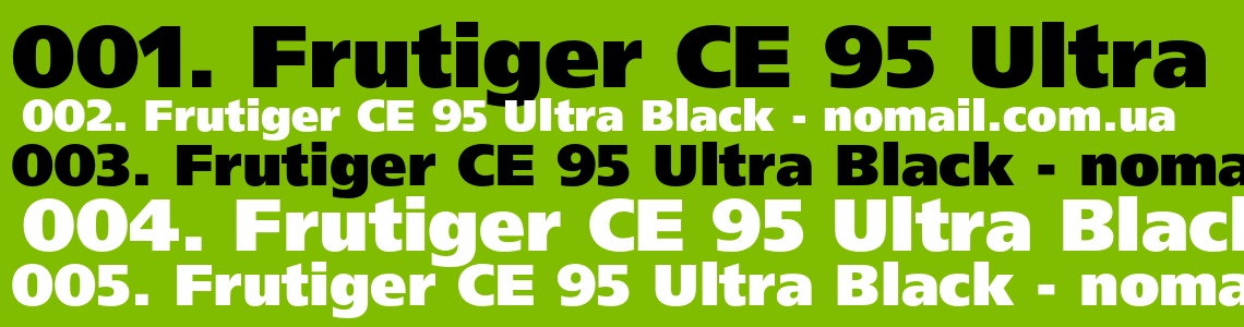 Шрифт Frutiger CE 95 Ultra Black