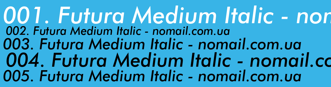 Шрифт Futura Medium Italic