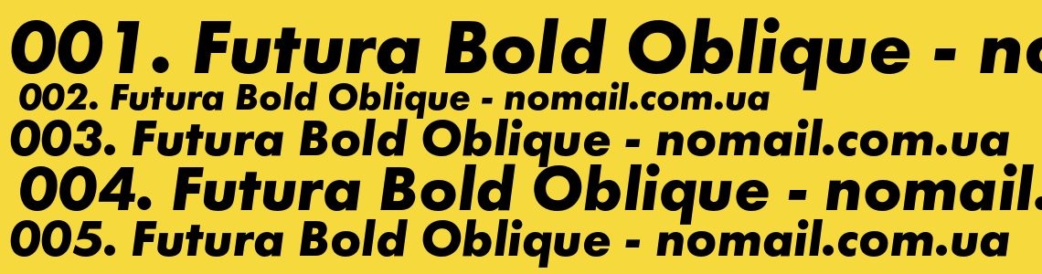 Шрифт Futura Bold Oblique