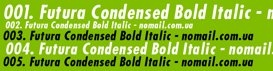 Шрифт Futura Condensed Bold Italic