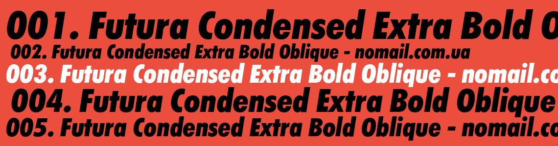 Шрифт Futura Condensed Extra Bold Oblique