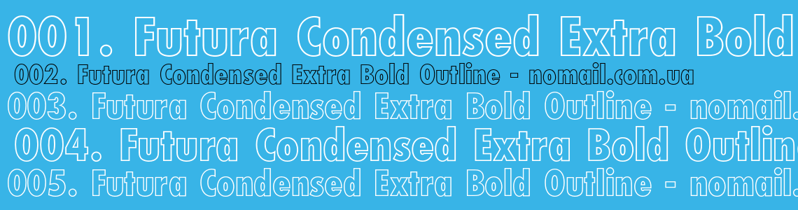 Шрифт Futura Condensed Extra Bold Outline