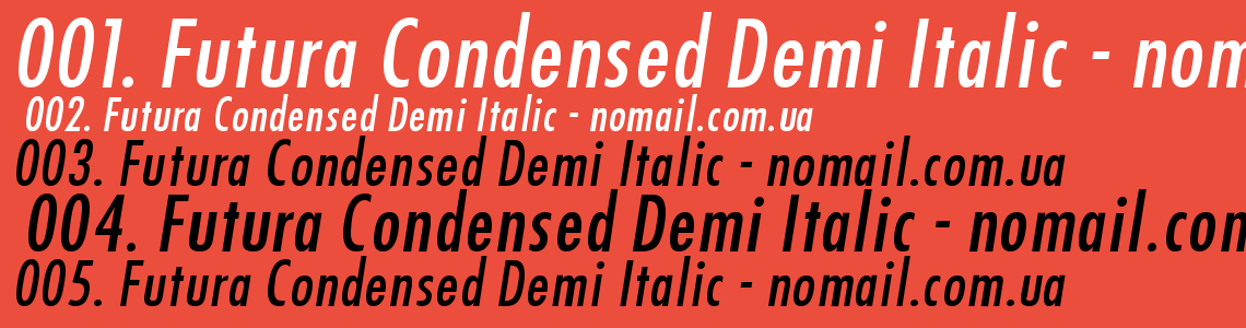 Шрифт Futura Condensed Demi Italic