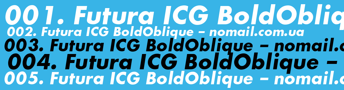 Шрифт Futura ICG BoldOblique