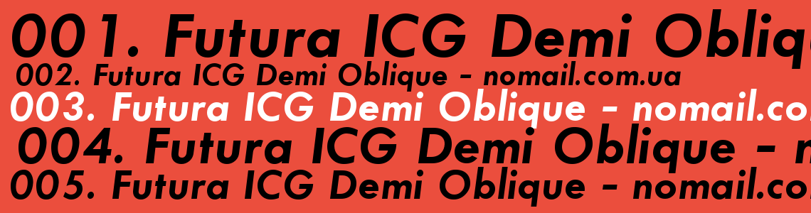 Шрифт Futura ICG Demi Oblique