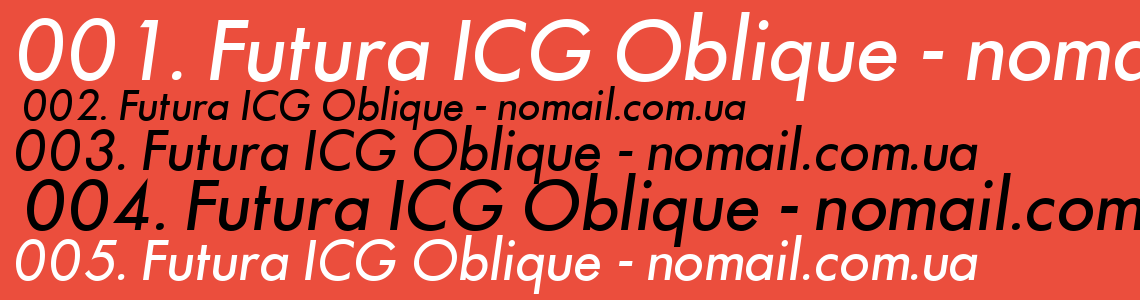 Шрифт Futura ICG Oblique