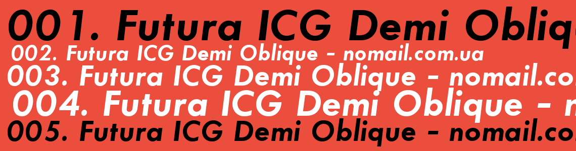 Шрифт Futura ICG Demi Oblique