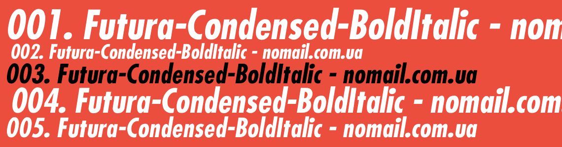 Шрифт Futura-Condensed-BoldItalic