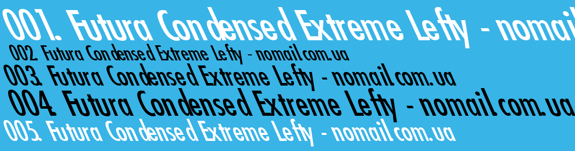 Шрифт Futura Condensed Extreme Lefty