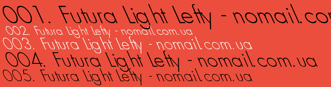 Шрифт Futura Light Lefty