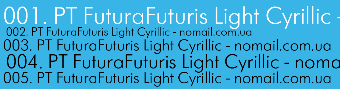 Шрифт PT FuturaFuturis Light Cyrillic