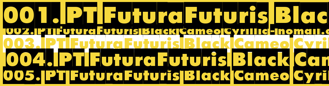 Шрифт PT FuturaFuturis Black Cameo Cyrillic