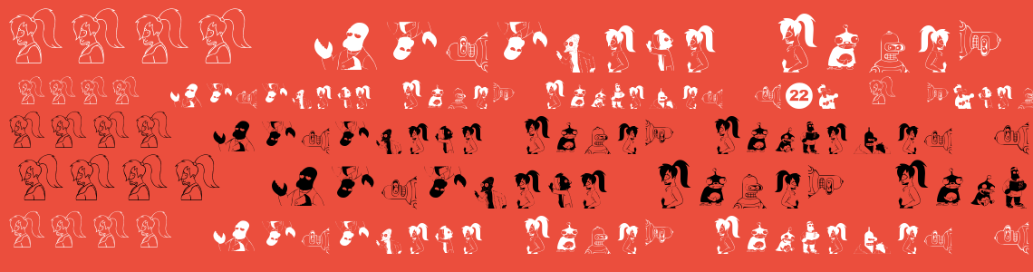 Шрифт Futurama Alien Alphabet Two