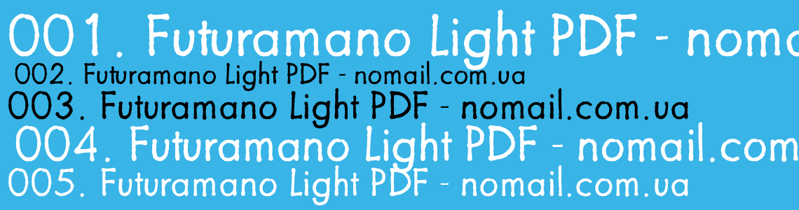 Шрифт Futuramano Light PDF