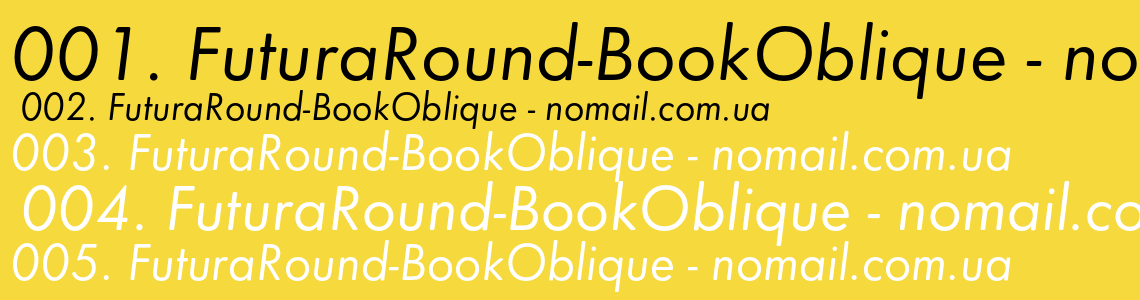 Шрифт FuturaRound-BookOblique