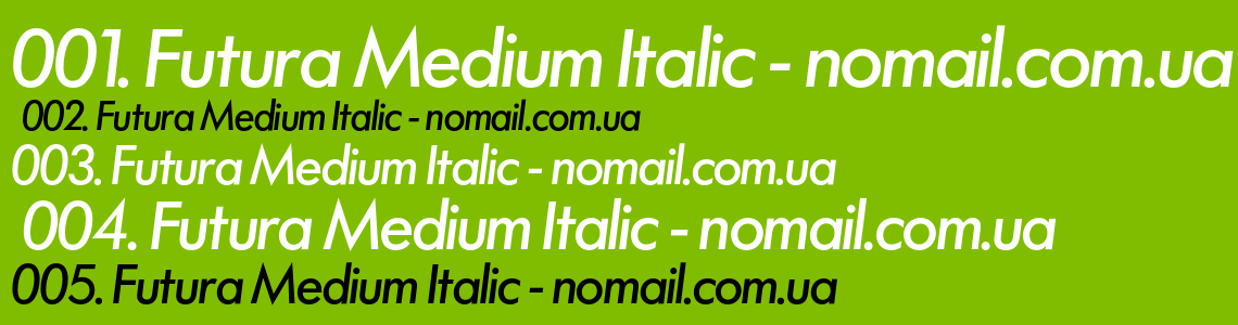 Шрифт Futura Medium Italic