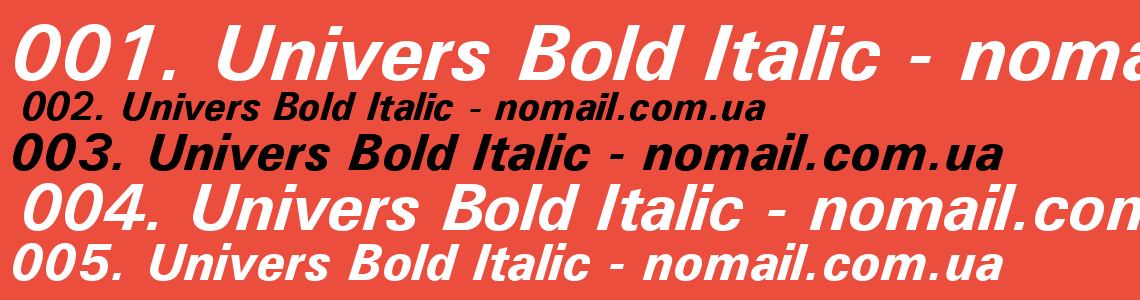 Шрифт Univers Bold Italic