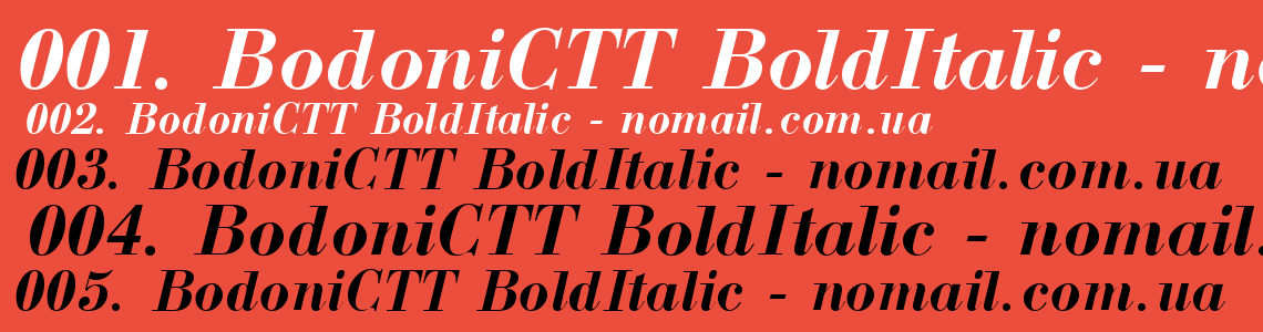 Шрифт BodoniCTT BoldItalic