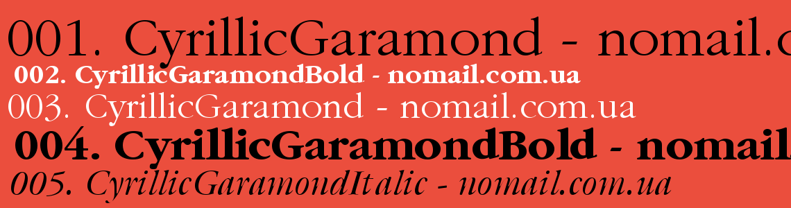 Шрифт CyrillicGaramond