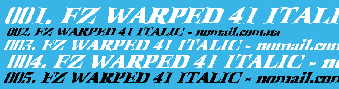 Шрифт FZ WARPED 41 ITALIC
