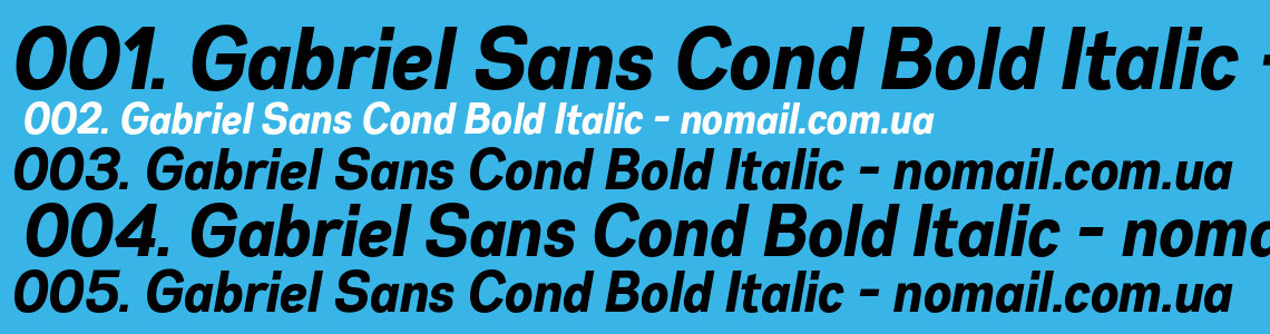 Шрифт Gabriel Sans Cond Bold Italic