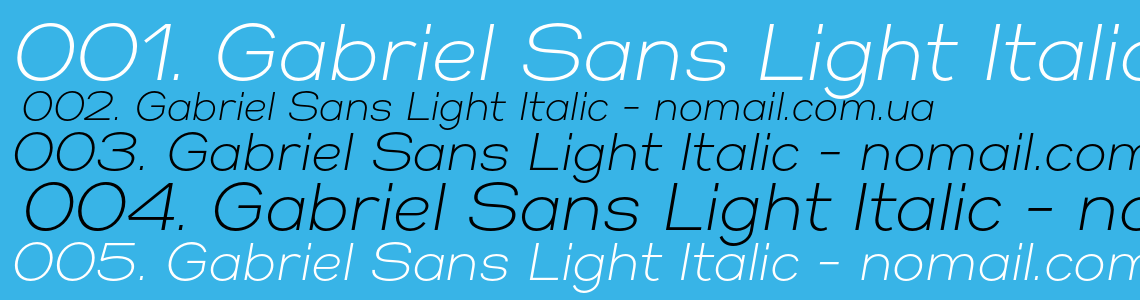 Шрифт Gabriel Sans Light Italic