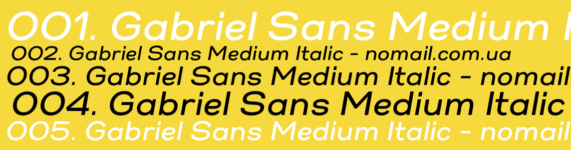 Шрифт Gabriel Sans Medium Italic