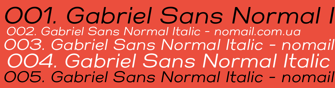 Шрифт Gabriel Sans Normal Italic