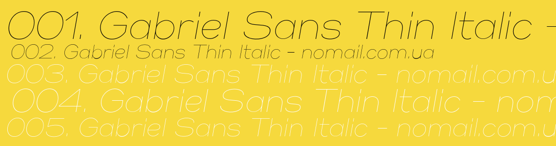 Шрифт Gabriel Sans Thin Italic