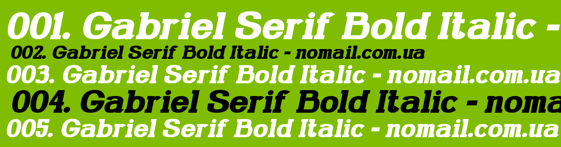 Шрифт Gabriel Serif Bold Italic
