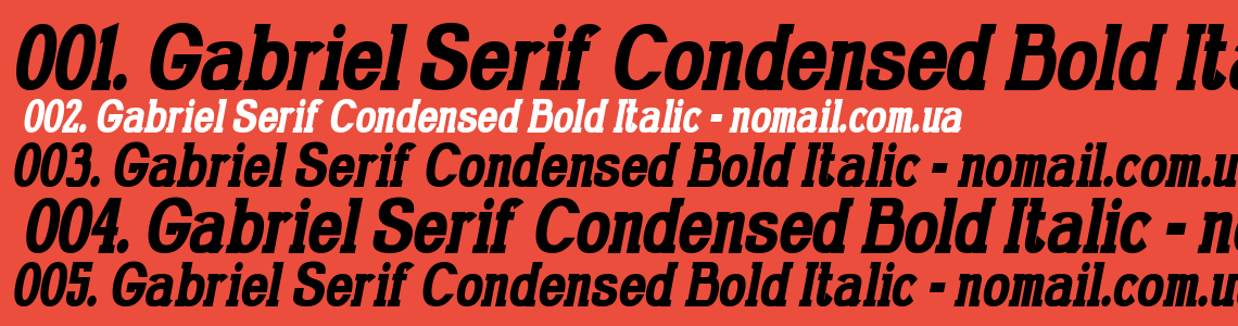 Шрифт Gabriel Serif Condensed Bold Italic