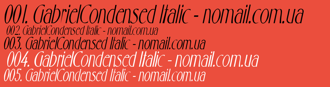 Шрифт GabrielCondensed Italic