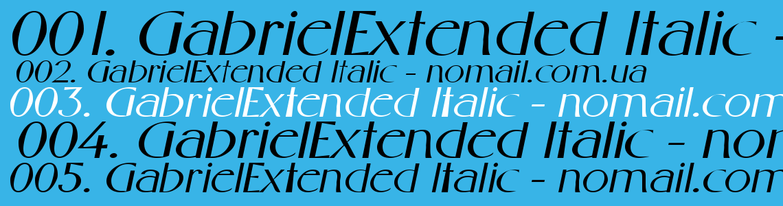 Шрифт GabrielExtended Italic