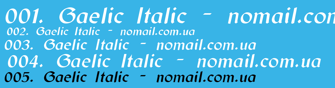 Шрифт Gaelic Italic